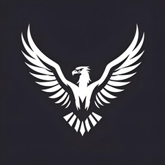 Obraz premium Eagle wings logo, modern vector design, strong and sharp details, perfect for t-shirt chest print, transparent PNG