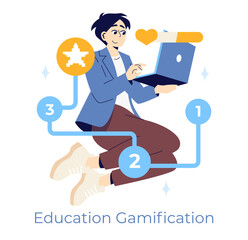 Gamified Education Concept with Engaged Student