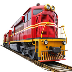 Locomotive Train Isolated on White Background Cutout