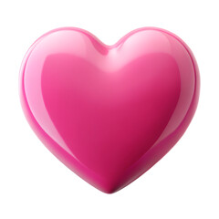 Love Heart Pink Isolated on White Background Cutout