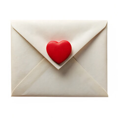 Love Letter Envelope Isolated on White Background Cutout