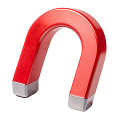 Magnet Horseshoe Red Isolated on White Background Cutout
