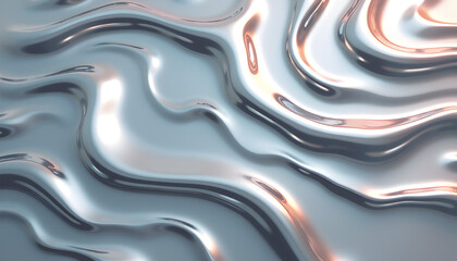 Shimmering silver and chrome Abstract liquid metal background