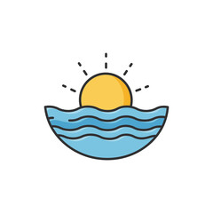 Fototapeta premium Colorful Sunlight Reflecting on Water for Nature and Relaxation Themes Without White