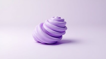 Abstract, three-dimensional form in soft lavender.