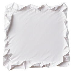 Obraz premium Crumpled White Paper Texture, Wrinkled Sheet, Rough Edges, Isolated on White Background.