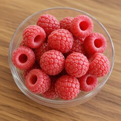 Fresh Raspberries in a Glass Bowl
