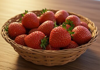 Fresh Strawberries in Morning Dew