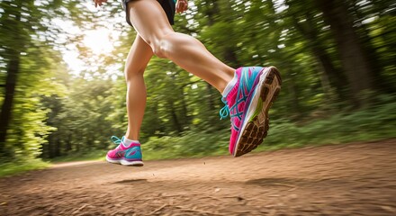 Running Shoes on a Trail Path