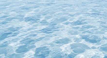 Transparent Blue Water with Gentle Ripples and Shimmering Light