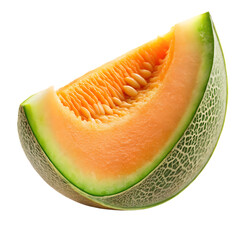 Melon Slice Isolated on White Background Cutout