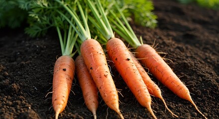 Fresh Carrots with Green Tops