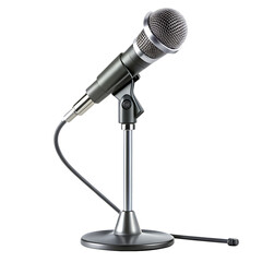 Microphone Stand Music Isolated on White Background Cutout