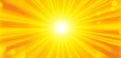 Obraz premium Bright orange-yellow gradient sunburst, halftone dots abstract background , summer, gradient