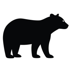 Fototapeta premium Flat vector illustration of a bear silhouette vector illustration