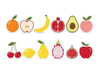 Fruitful Arrangement: A vibrant array of hand-drawn fruit, a visual celebration of nature's bounty, offering a fresh and appetizing aesthetic.