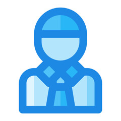 Obraz premium businessman avatar blue filled icon