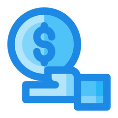 donation blue filled icon
