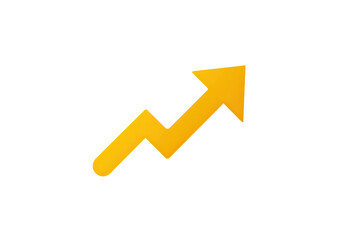 A bright, golden-yellow upward-trending graphic.  It resembles a stylized arrow or graph, with a jagged, ascending line