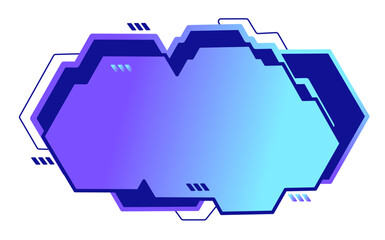 Abstract HUD sci-fi display futuristic, Purple Blue Gradient Game Panel, Vector and PNG transparent background © NorthGraphic