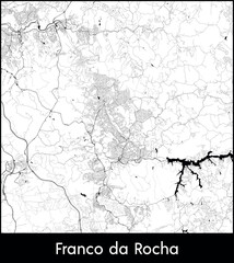 Obraz premium Franco da Rocha city map, Brazil - Topographic vector map poster