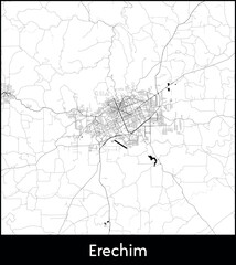Obraz premium Erechim city map, Brazil - Topographic vector map poster