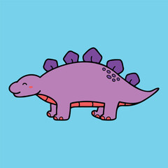 Cute and Kawaii Dinosaur Doodle - Nursery Illustration