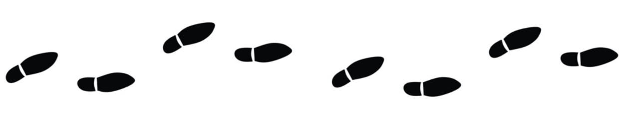 Men step footprints paths. Vector illustration.