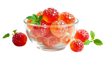 Strawberries candy in a bowl