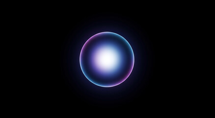 Glowing orb with purple and blue outline, suitable for digital backgrounds, futuristic designs, and mystical concepts. Energy, magic, light.
