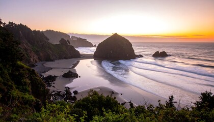 Coastal sunset panorama (1)