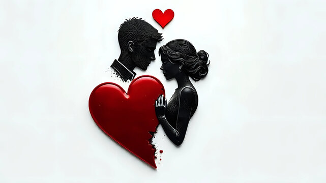 Couple with red heart