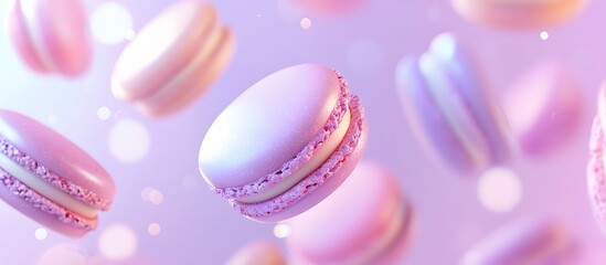Obraz premium several macaroons on a lavender background
