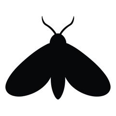 Flat vector illustration of a moth silhouette vector illustration