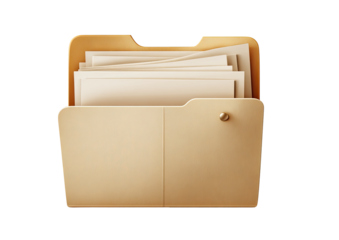 Beige folder icon with documents