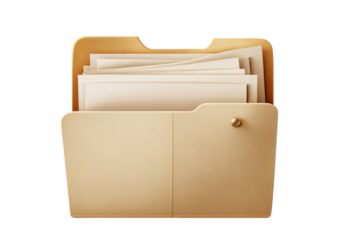 Beige folder icon with documents