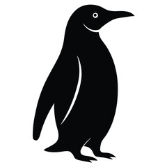 Fototapeta premium Flat vector illustration of a penguin silhouette vector illustration