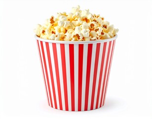 popcorn 3d rendering isolated on white background cartoon plastic style icon