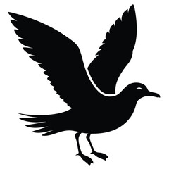Flat vector illustration of a seagull silhouette vector illustration