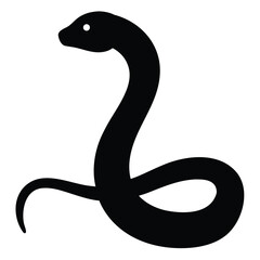 Fototapeta premium Flat vector illustration of a sea snake silhouette vector illustration