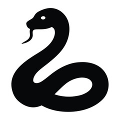 Fototapeta premium Flat vector illustration of a snake silhouette vector illustration