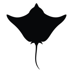 Flat vector illustration of a stingray silhouette vector illustration