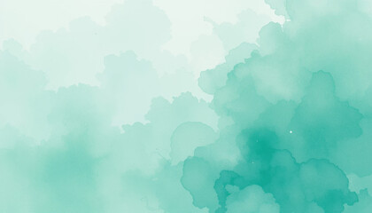 Naklejka premium Mint Green Watercolor Artistic Background