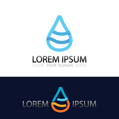 Elegant blue water wave vector logo icon for clean and fresh concepts