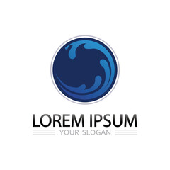 Professional wave and sea vector logo design for aquatic and marine companies