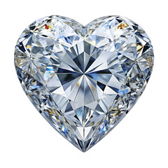 Diamond Heart Isolated on White Background