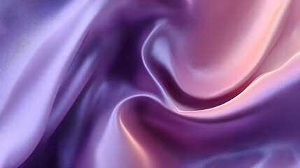 Obraz premium Abstract waves of purple silk luxurious fabric shimmering with soft light a flowing modern design that offers a gentle romantic ethereal gradient background perfect for various