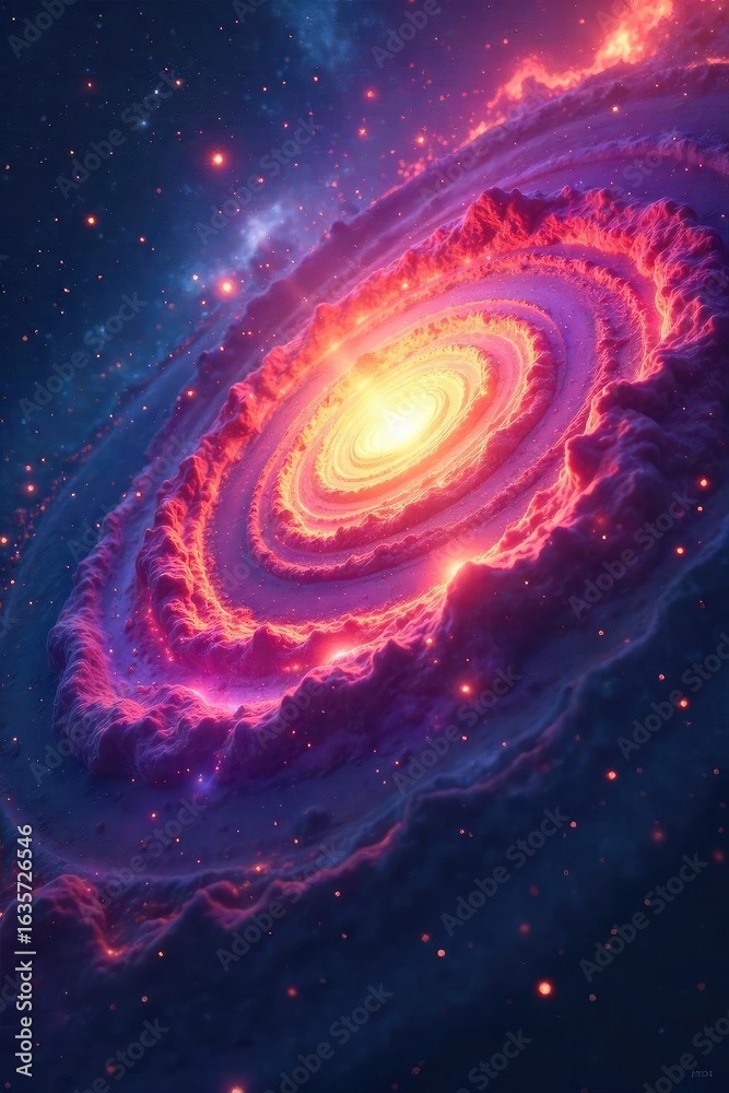 Canvas Prints abstract swirling nebula resembling a flowing planet, cosmic dust and gas in vibrant colors creating