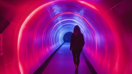 Interactive tunnel experience showcasing event timeline through light and sound