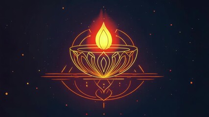 A single lit candle sits in the center of a circular shape